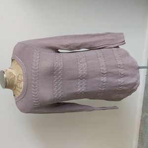 Women's Dusty Rose Artisan Sweater with silver thread throughout. Size L